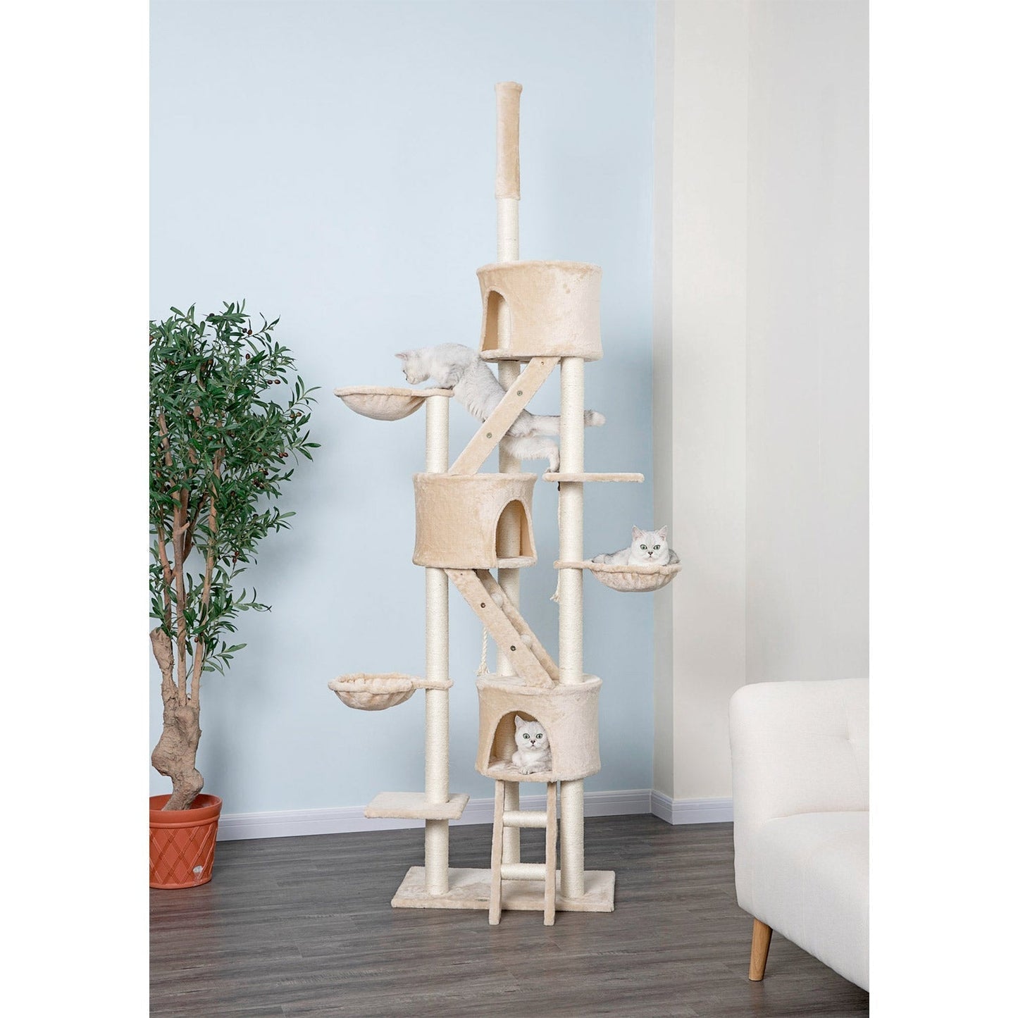 Go Pet Club 106" Cat Tree Condo Overall Size : 16"L x 50"W x 92" x 106"H