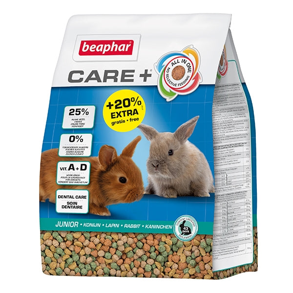 Care+ Rabbit Junior Food Bonus Bag 1.5kg + 20% FREE