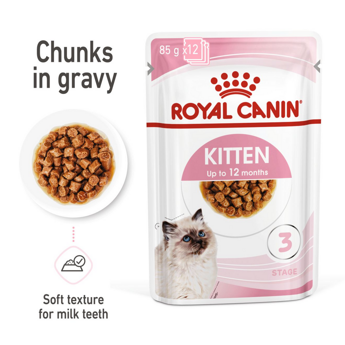 Feline Health Nutrition Kitten Gravy (Wet Food - Pouches) 12 x 85 g