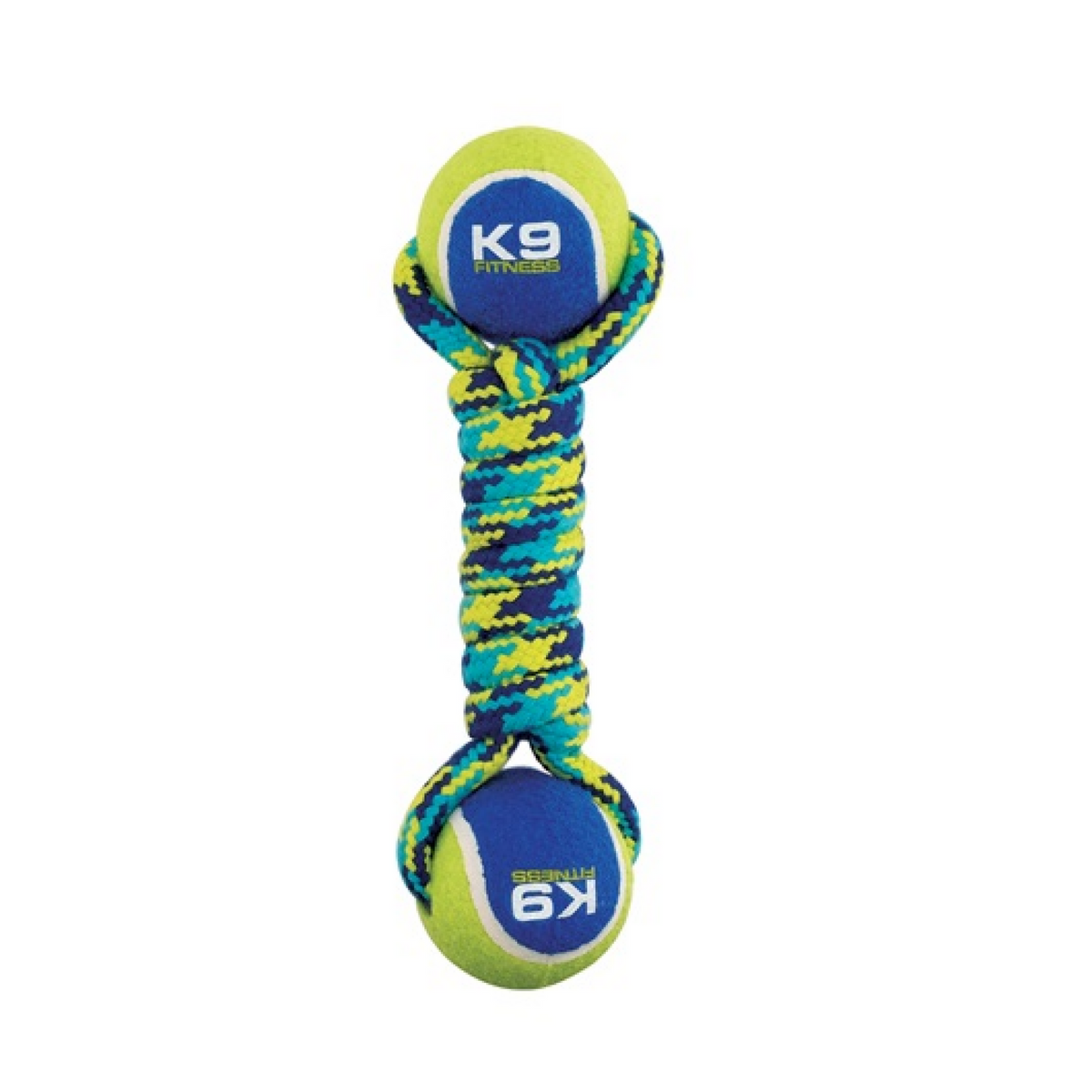 K9 Fitness by Zeus Double Tennis Ball Rope Dumbbell Medium, 6.35 cm