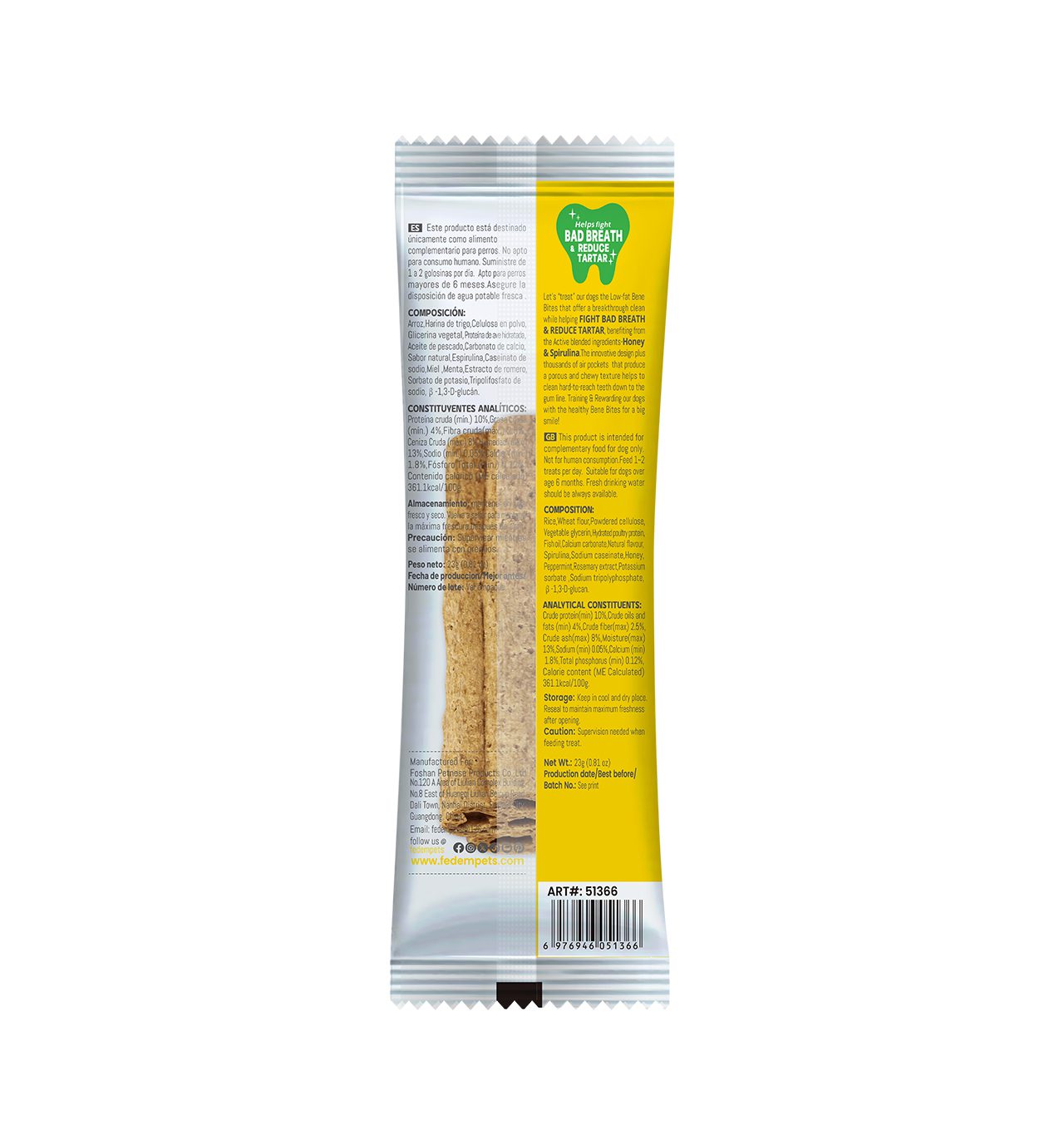 Fedem Bene Bites for Dogs – Healthy Snacks for Fresh Breath & Tartar Control 23g