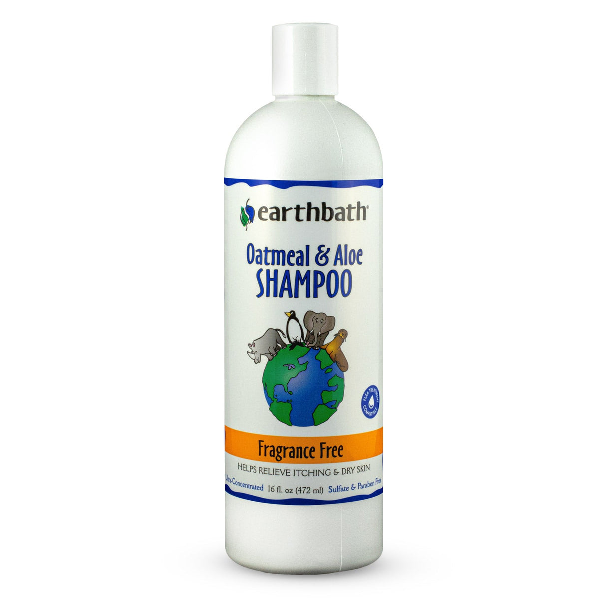 earthbath® Oatmeal & Aloe Shampoo, Fragrance Free, Helps Relieve Itchy Dry Skin, Made in USA, 16 oz Earthbath