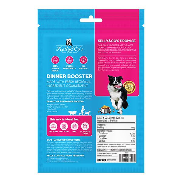 KELLY & CO'S Freeze Dried Dinner Booster For Dog Beef Liver Topper -50g