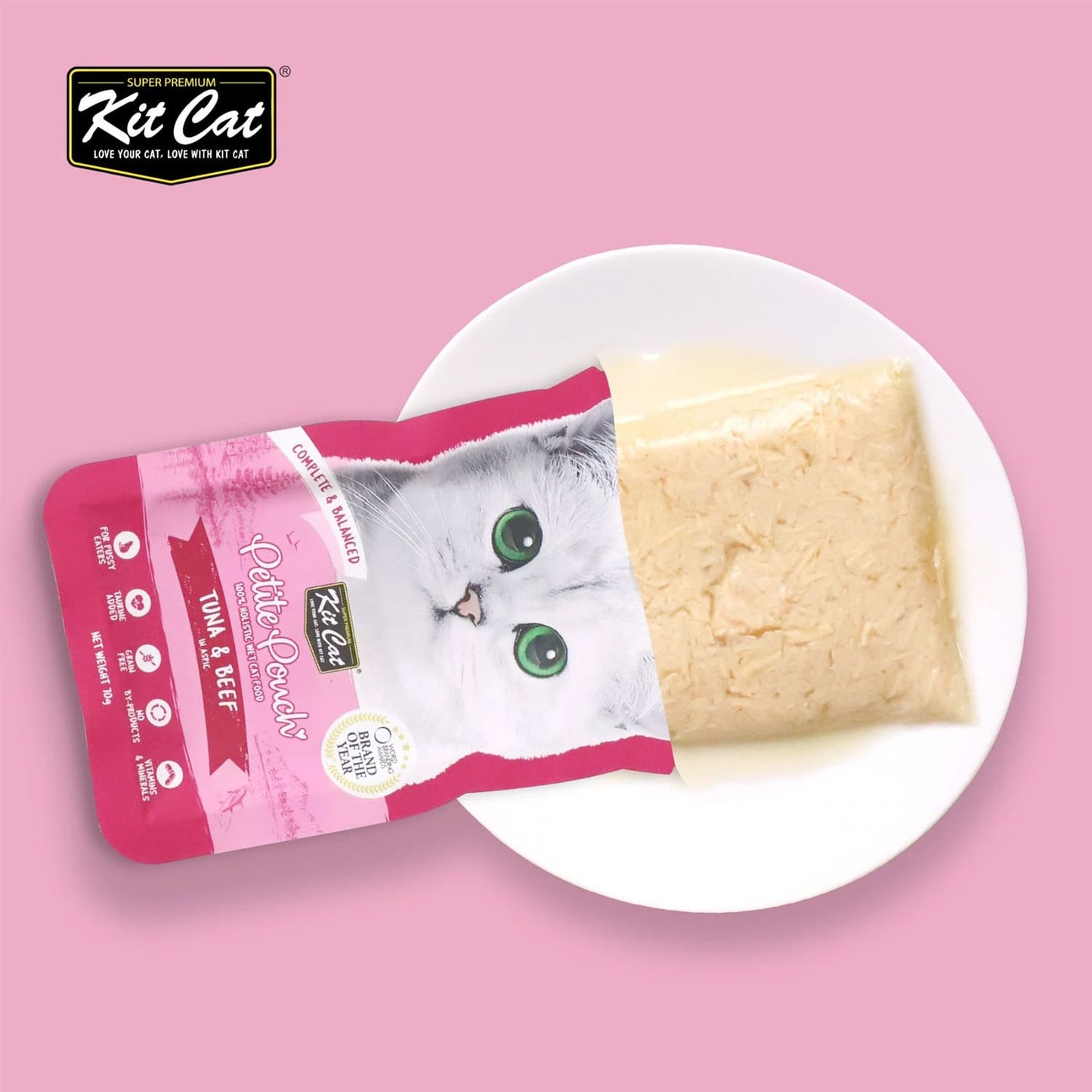 Kit Cat Petite Pouch 70g - Tuna & Beef (1 Box -24pcs)