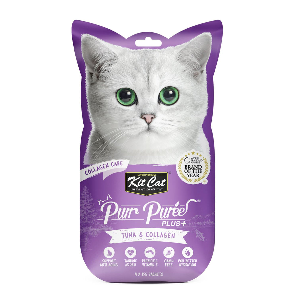 Kit Cat Purr Puree Plus+ Tuna & Collagen (Collagen Care)