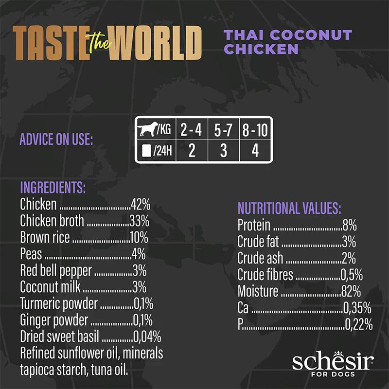 Schesir Taste The World Dog Wholefood - Thai Coconut Chicken 150g