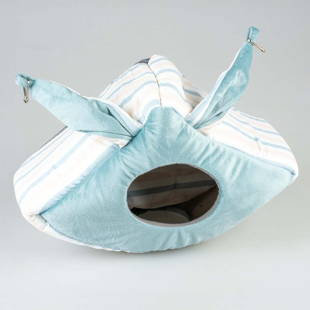 Duvo+ Striped Corner House For Small Pets-Plush M - 27x23x30cm Multicolour
