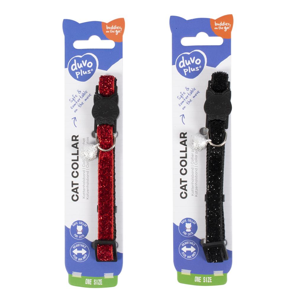 Duvo+ Cat Collar Glitter 2 Nylon Mixed Colors 20-30cm / 10Mm