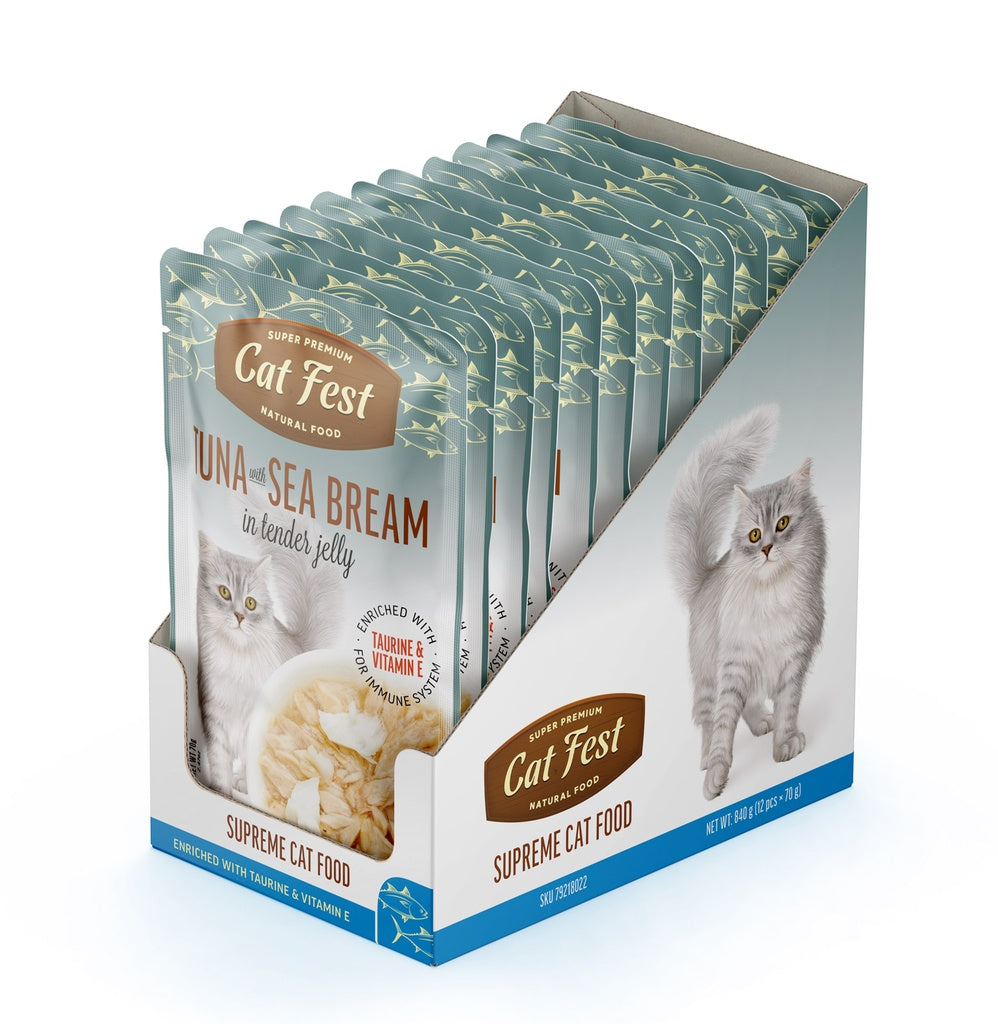Cat Fest Tuna With Sea Bream In Tender Jelly For Cats 70g