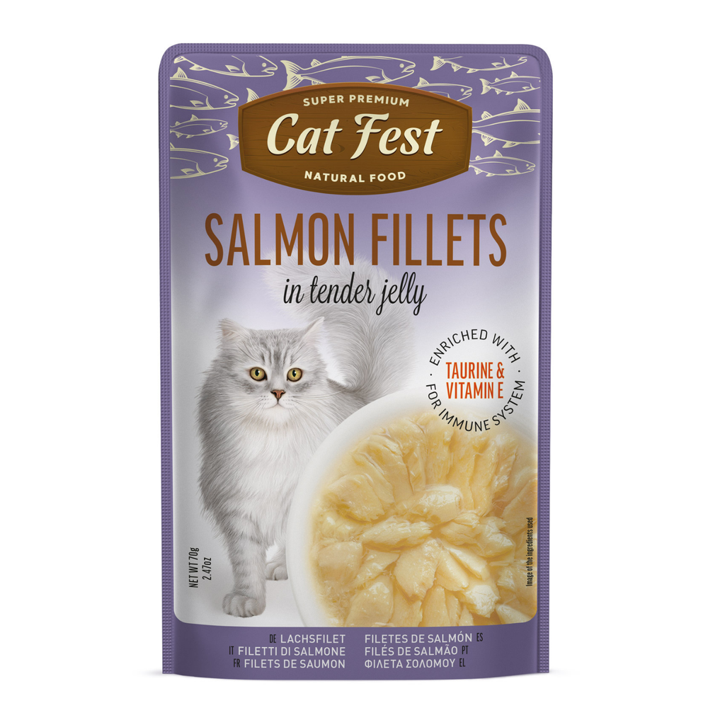 Cat Fest Salmon Fillets In Tender Jelly For Cats 12x70g 12pcs/box