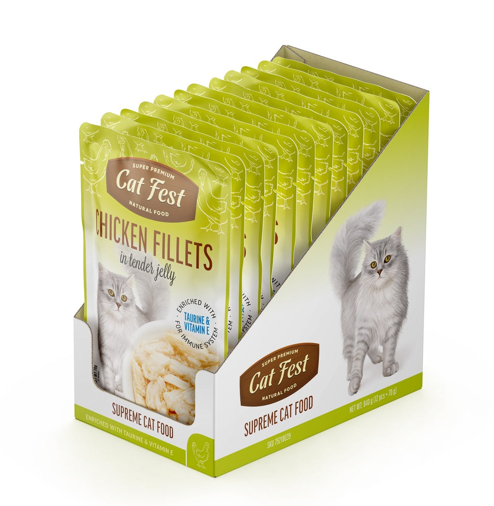 Cat Fest Chicken Fillets In Tender Jelly For Cats 70g