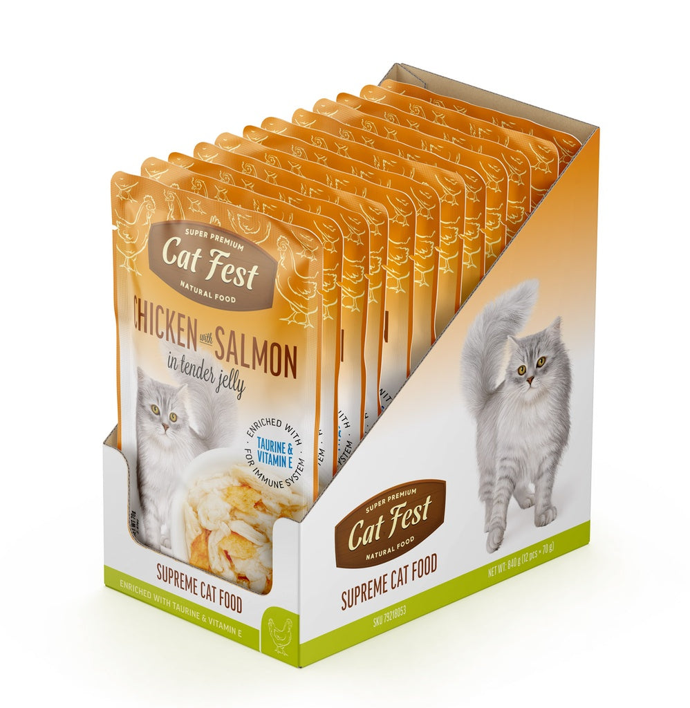 Cat Fest Chicken With Salmon In Tender Jelly For Cats 70g