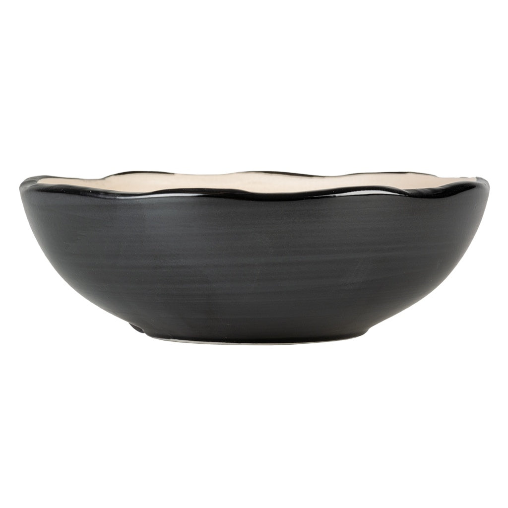 Duvo+ Feeding Bowl Stone Organic S - 200ml - 12x12x4cm Black/White
