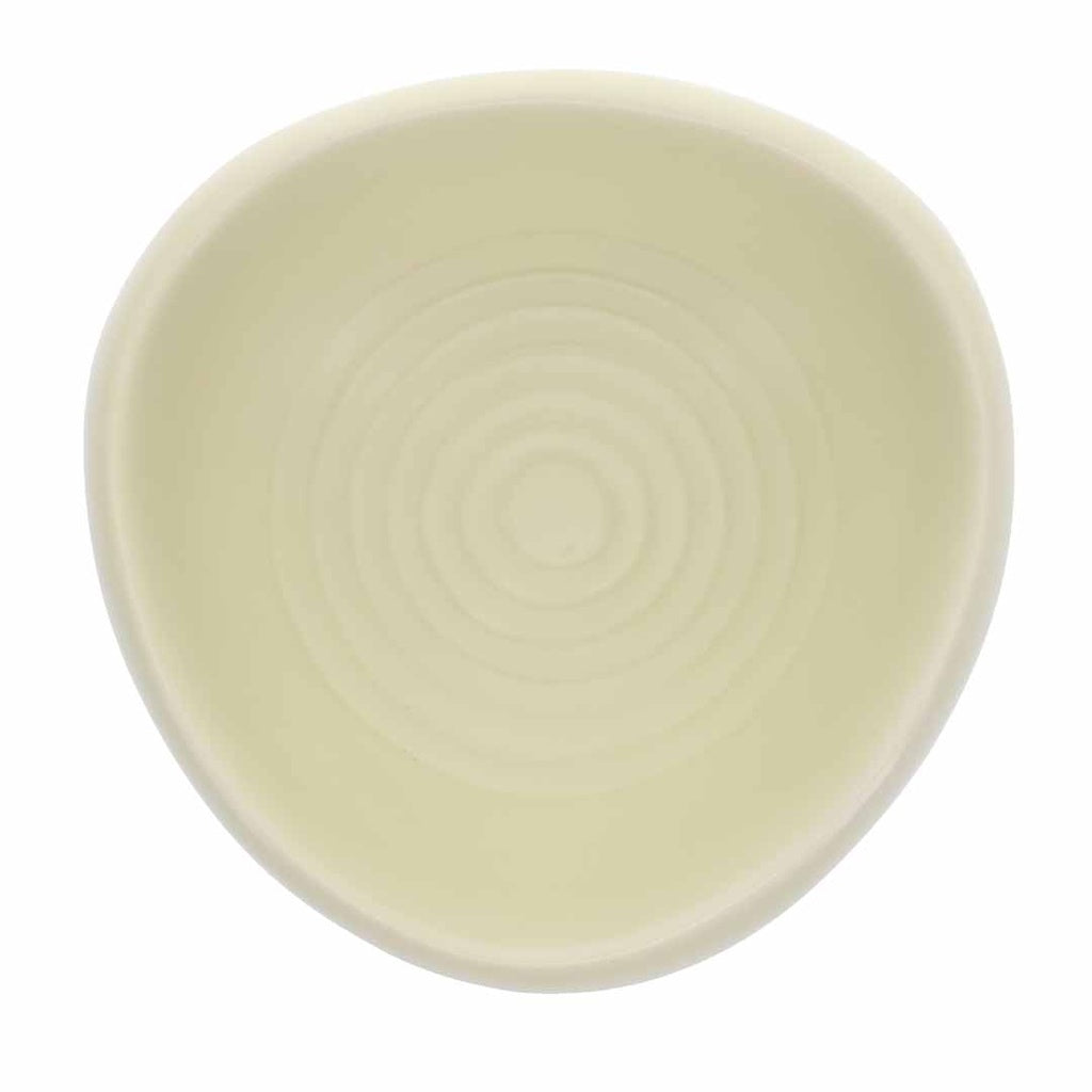 Duvo+ Feeding Bowl-Stone-Triangle bull's eye M - 300ml - 13.5x13.5x6cm Yellow-green