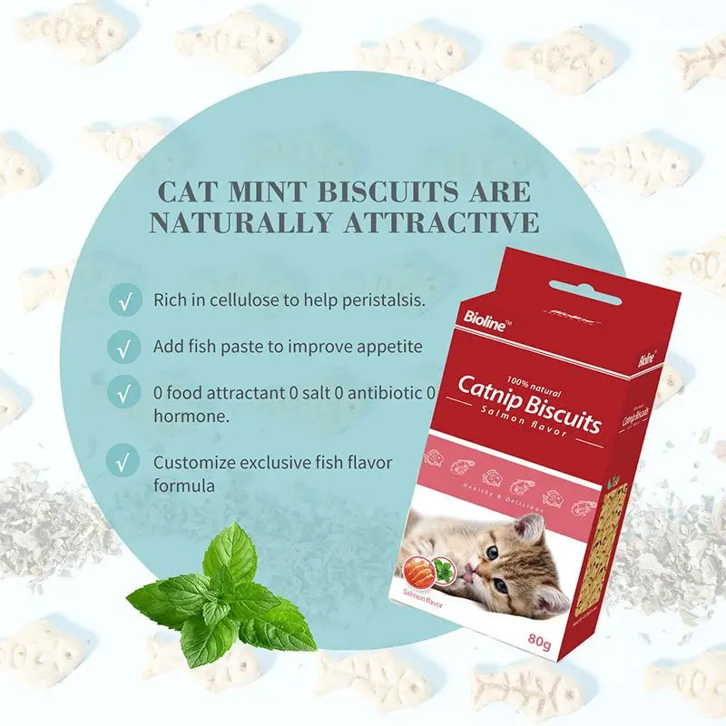 Bioline Catnip Biscuits 80g-Cod Flavor