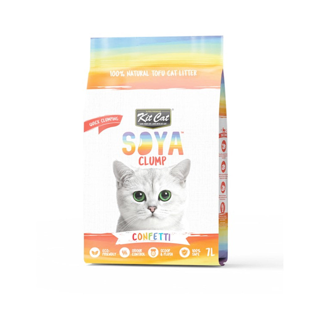 Kit Cat Soya Clump Soybean Litter - Confetti 7L(1 Box 6pcs)