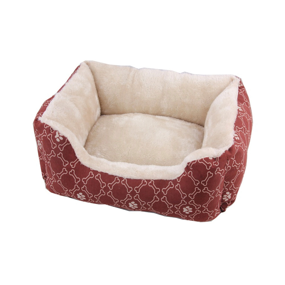 Pawise Square Dog Bed-wine red 25"
