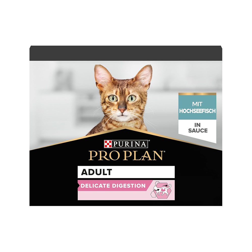 Purina Pro Plan Cat Delicate Digestion Turkey and Ocean Fish Multipack Canned Cat Food - 10 x 85 g