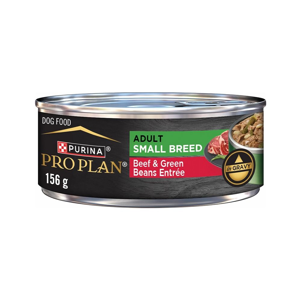 Purina Pro Plan Adult Small Breed Beef and Green Beans Entree in Gravy Canned Dog Food - 156 g