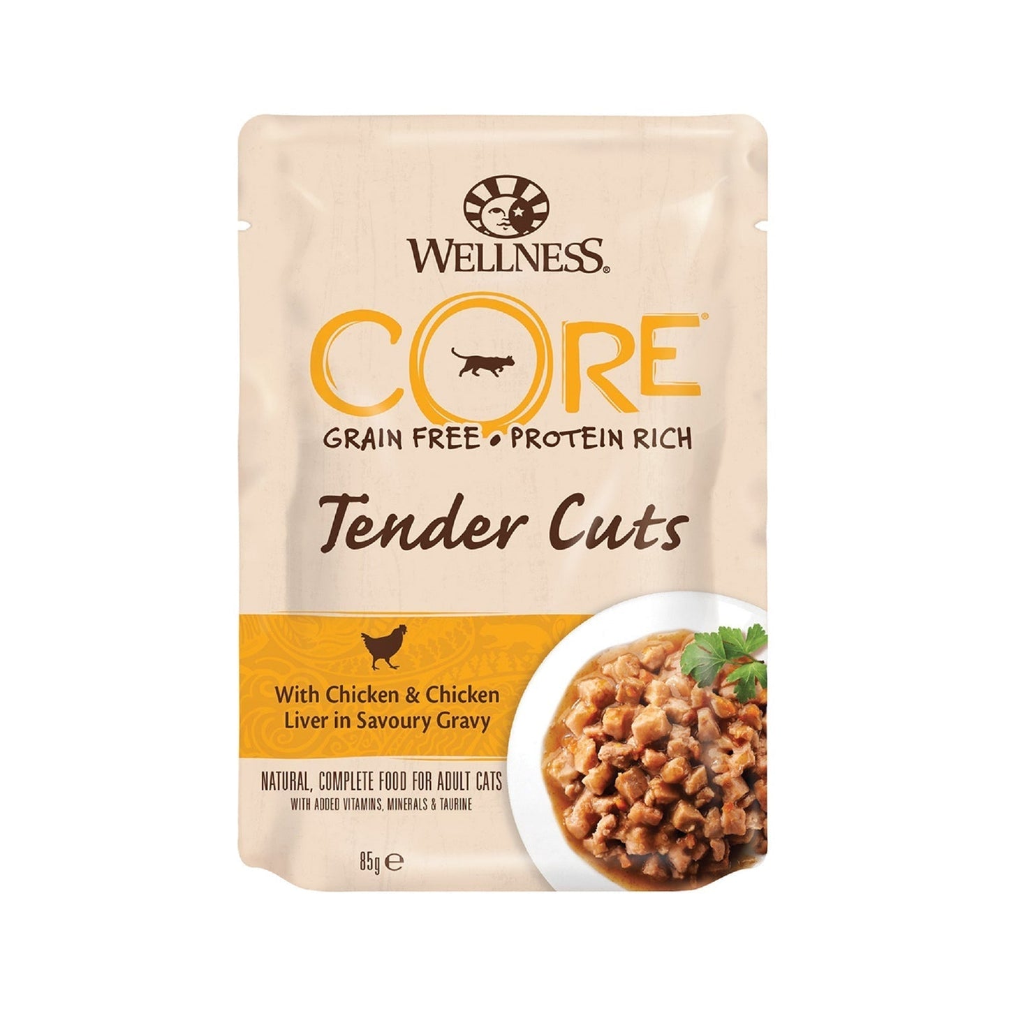 Wellness Core Tender Cuts Ch/ChLvr Cat 85g 1X24