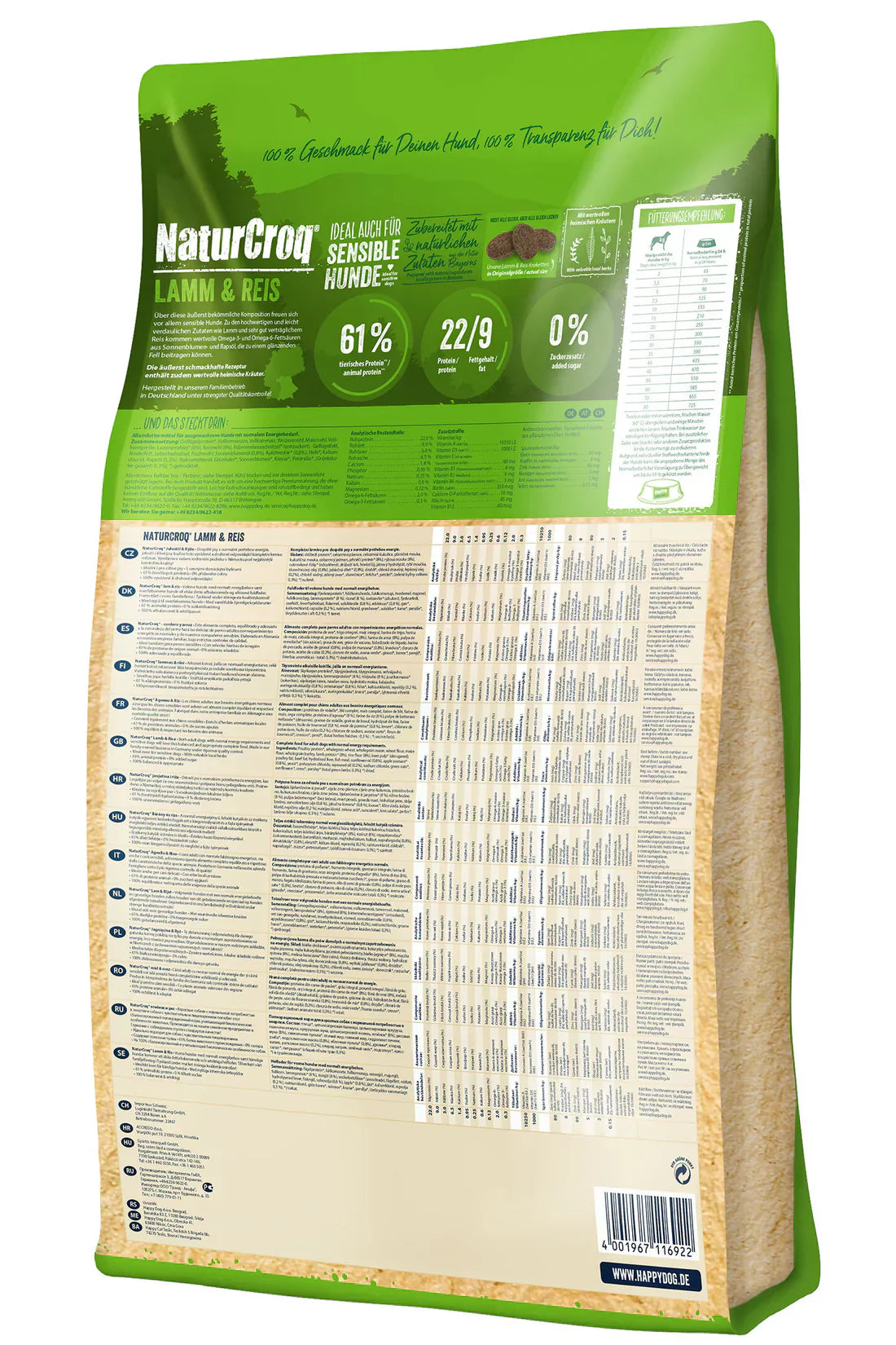 Happy Dog NaturCroq Lamb & Rice 4 KG