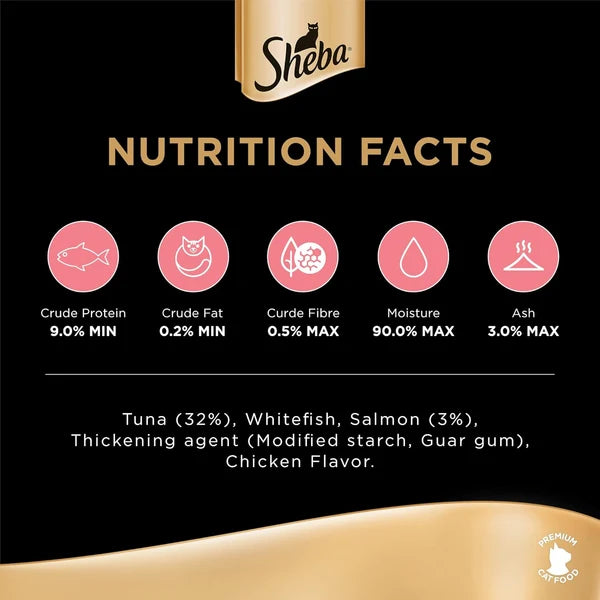 Sheba tuna and salmon in gravy wet food Box