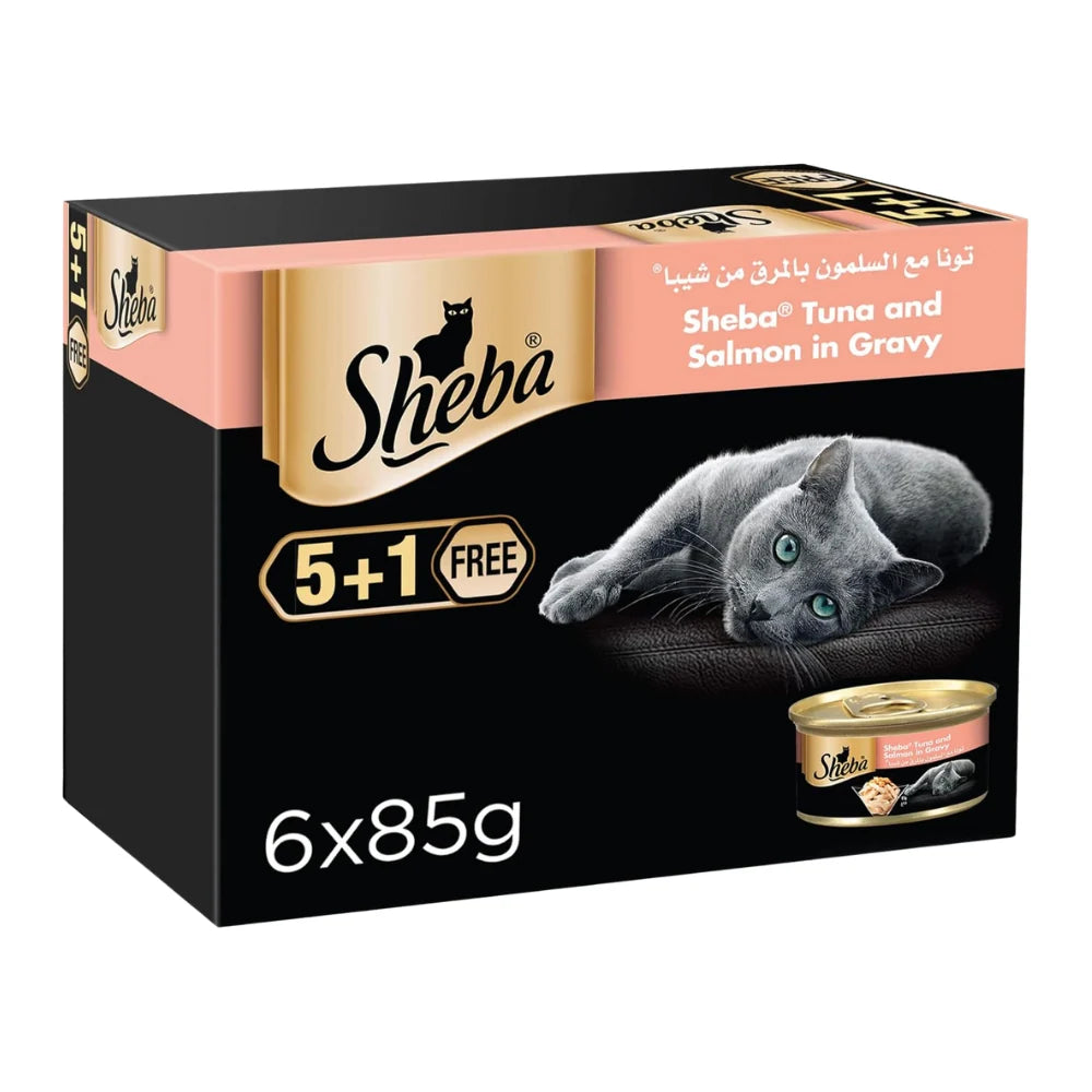 Sheba tuna and salmon in gravy wet food Box