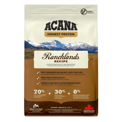 Acana Highest Protein Rachlands Recipe Dry Dog Food - 2KG