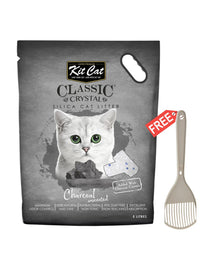 Kit Cat Classic Crystal Cat Litter - Charcoal Unscented (5 Litres) - Free Scoop