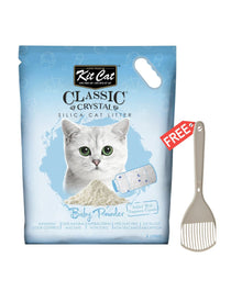 Kit Cat Classic Crystal Cat Litter - Baby Powder (5 Litres) - Free Scoop
