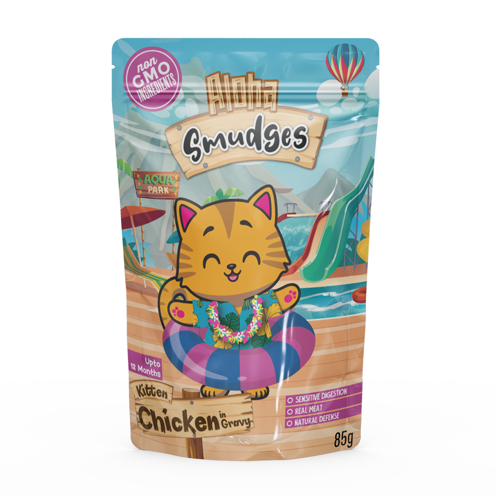 Aloha Smudges Chicken Kitten Cat wet food in Gravy 85g Pouch