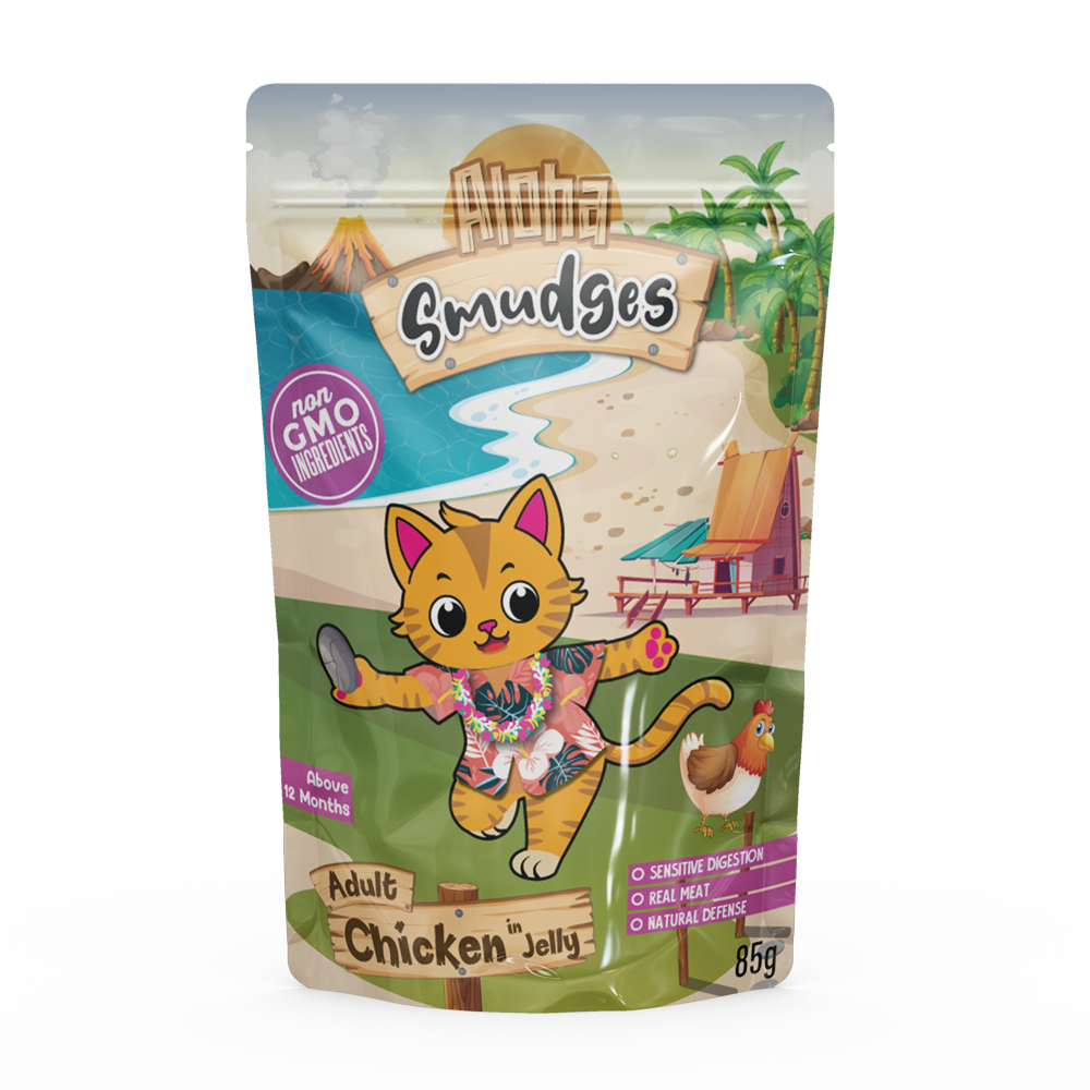 Aloha Smudges Chicken Adult Cat wet food in Jelly 85g Pouch