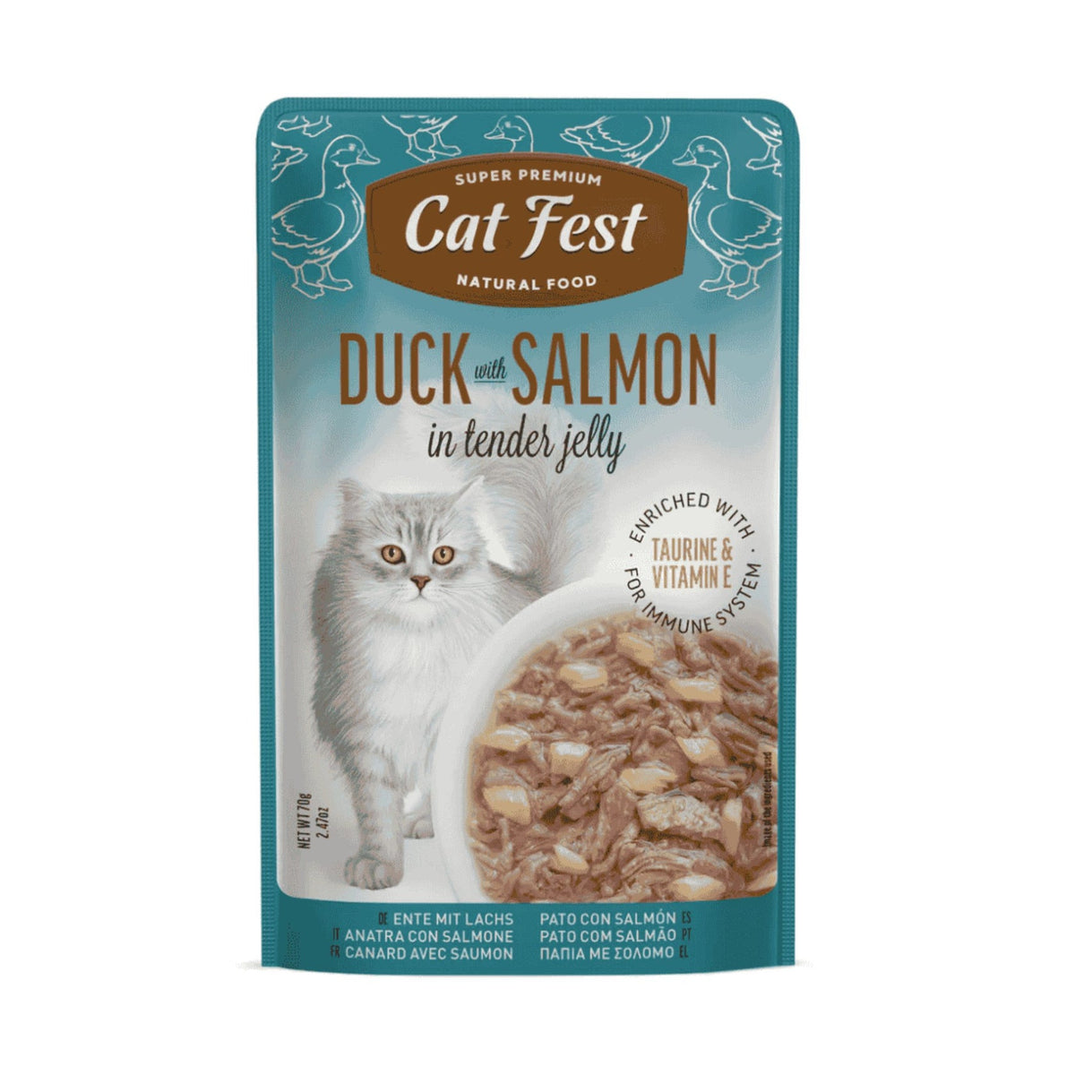 Cat Fest Wet Food with Duck & Salmon in Tender Jelly 70GM