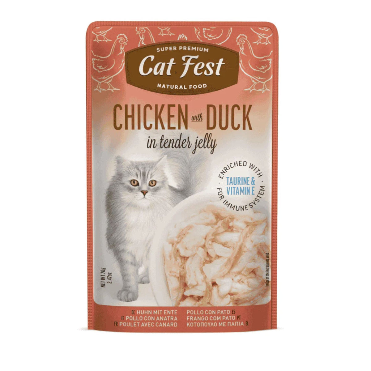 Cat Fest Wet Food with Chicken & Duck in Tender Jelly 70GM