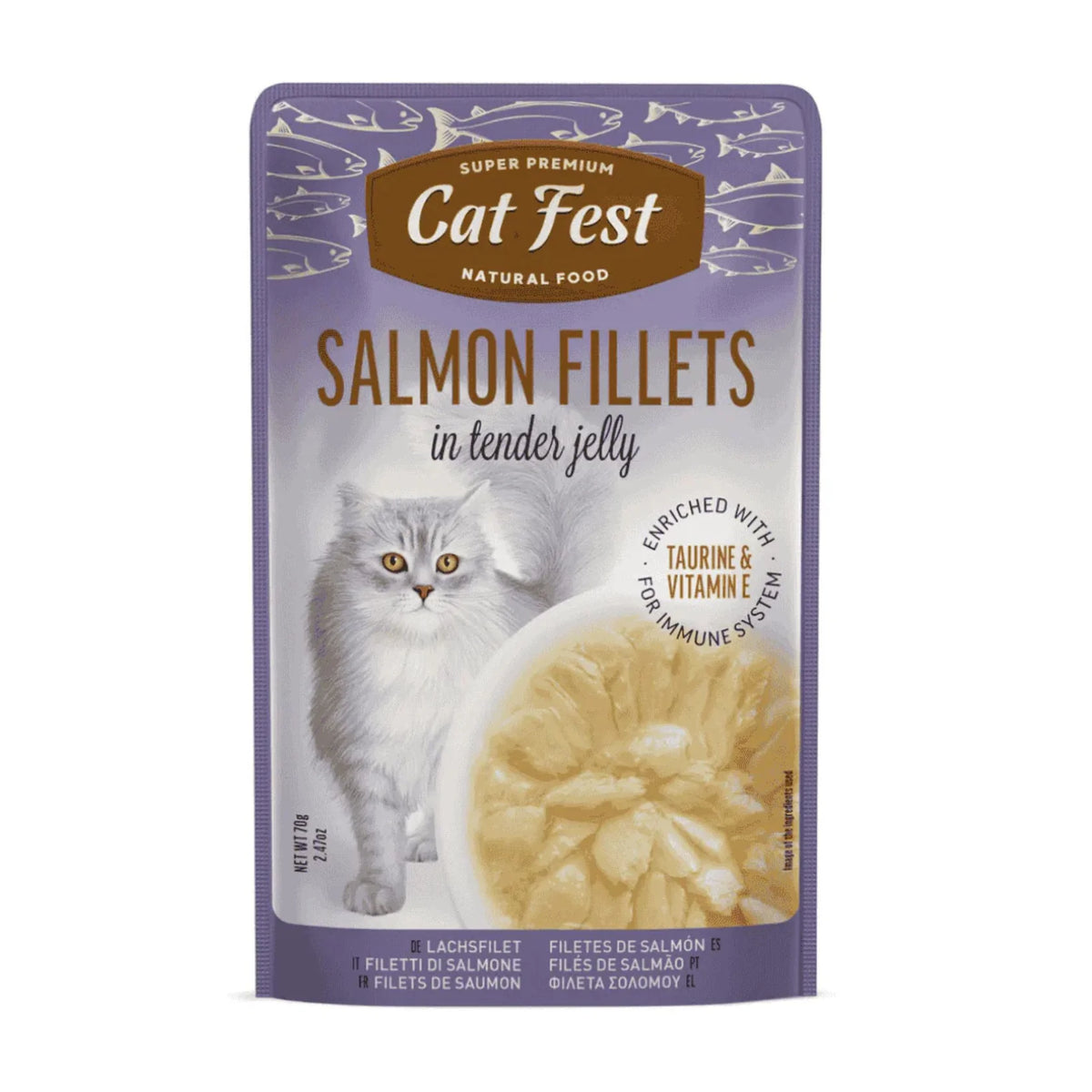 Cat Fest Salmon Fillets In Jelly Tender Cat Wet Food 70g