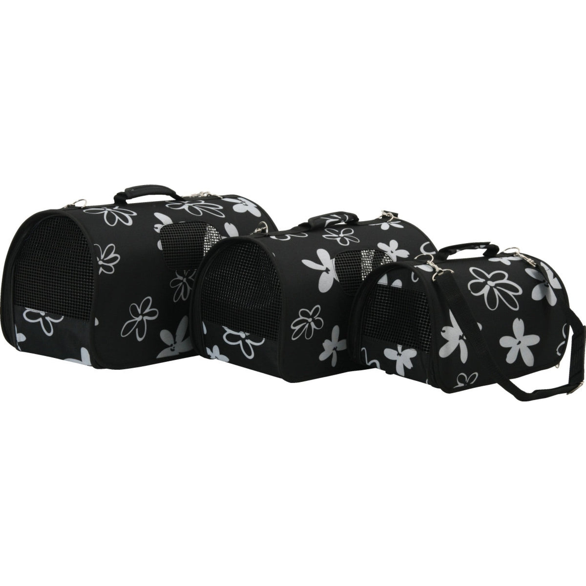 Pet Carrier Flower Black, Small