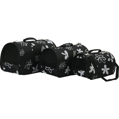 Pet Carrier Flower Black, Small