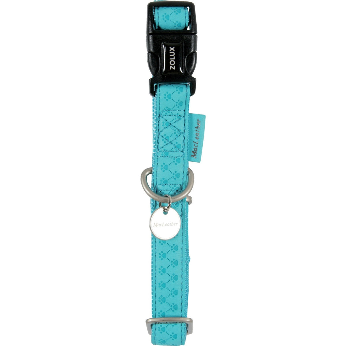 Macleather Adjustable Collar Turquoise, 25 mm