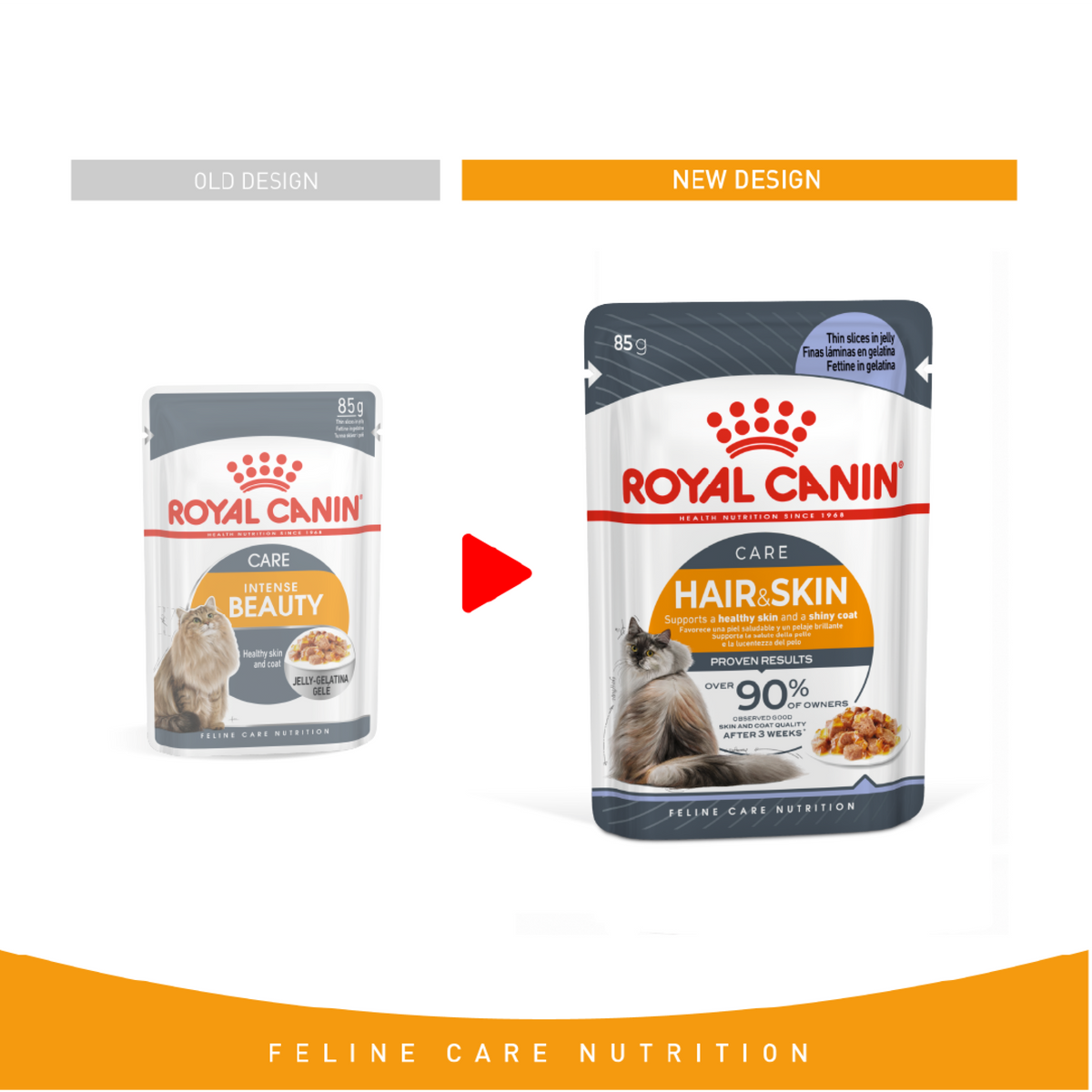 Feline Care Nutrition Hair & Skin Jelly (Wet Food - Pouches) 12 x 85 g - BOX