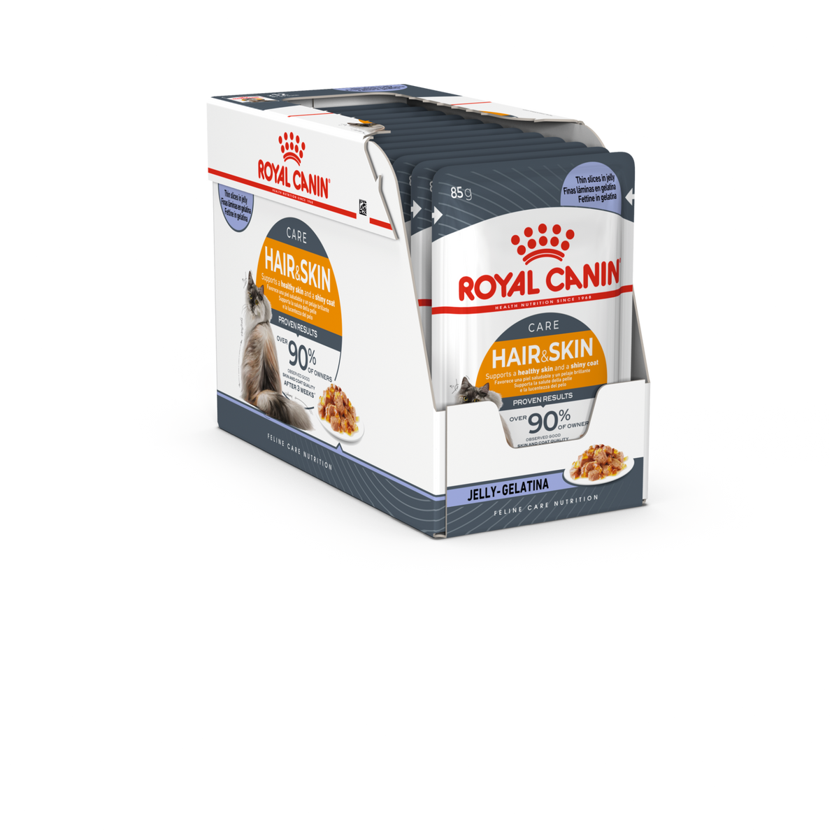 Feline Care Nutrition Hair & Skin Jelly (Wet Food - Pouches) 12 x 85 g - BOX