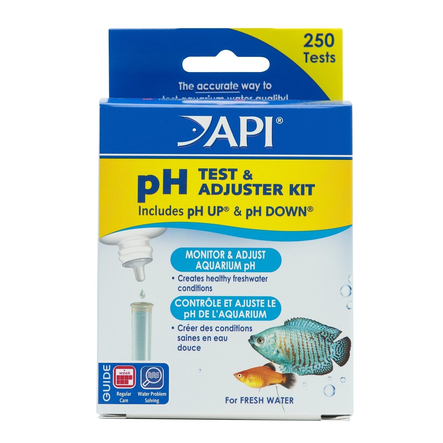 API pH Freshwater Aquarium Test & Adjuster Combo Kit 250 count