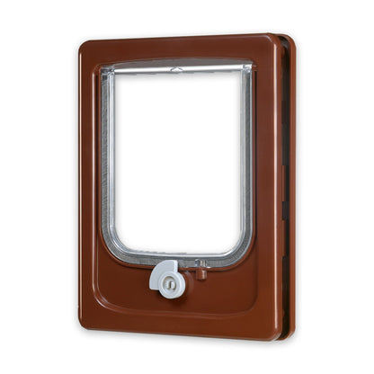 Cat-flap for Wooden Door, 2 Position Brown