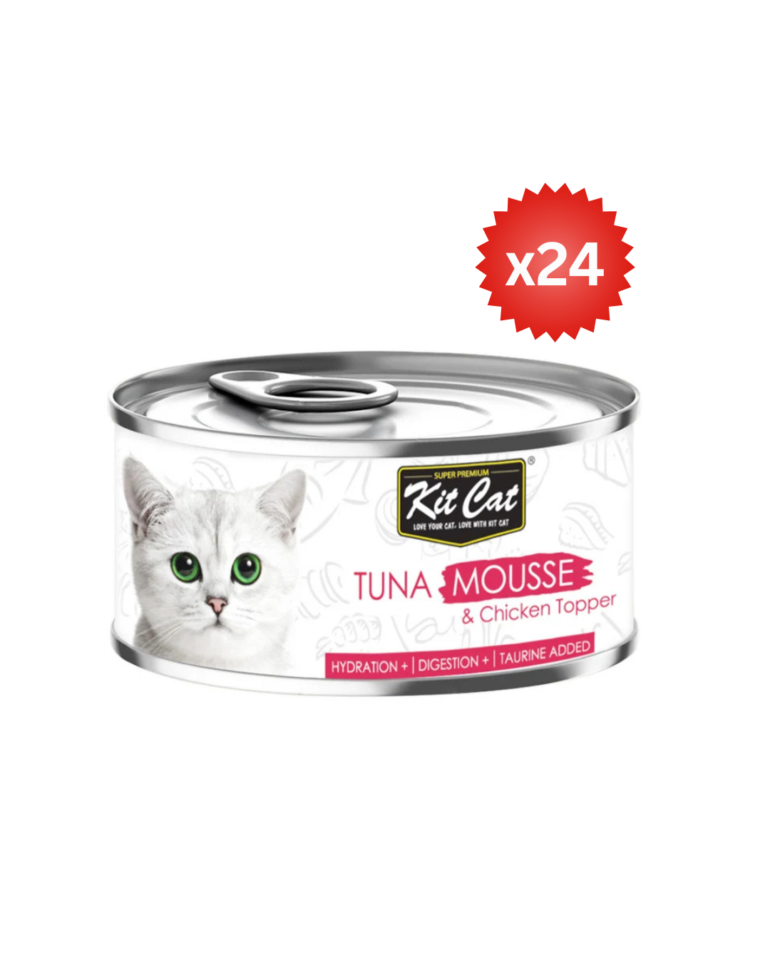 Kit Cat Tuna Mousse with Chicken Topper 80g ( Box -24pcs)