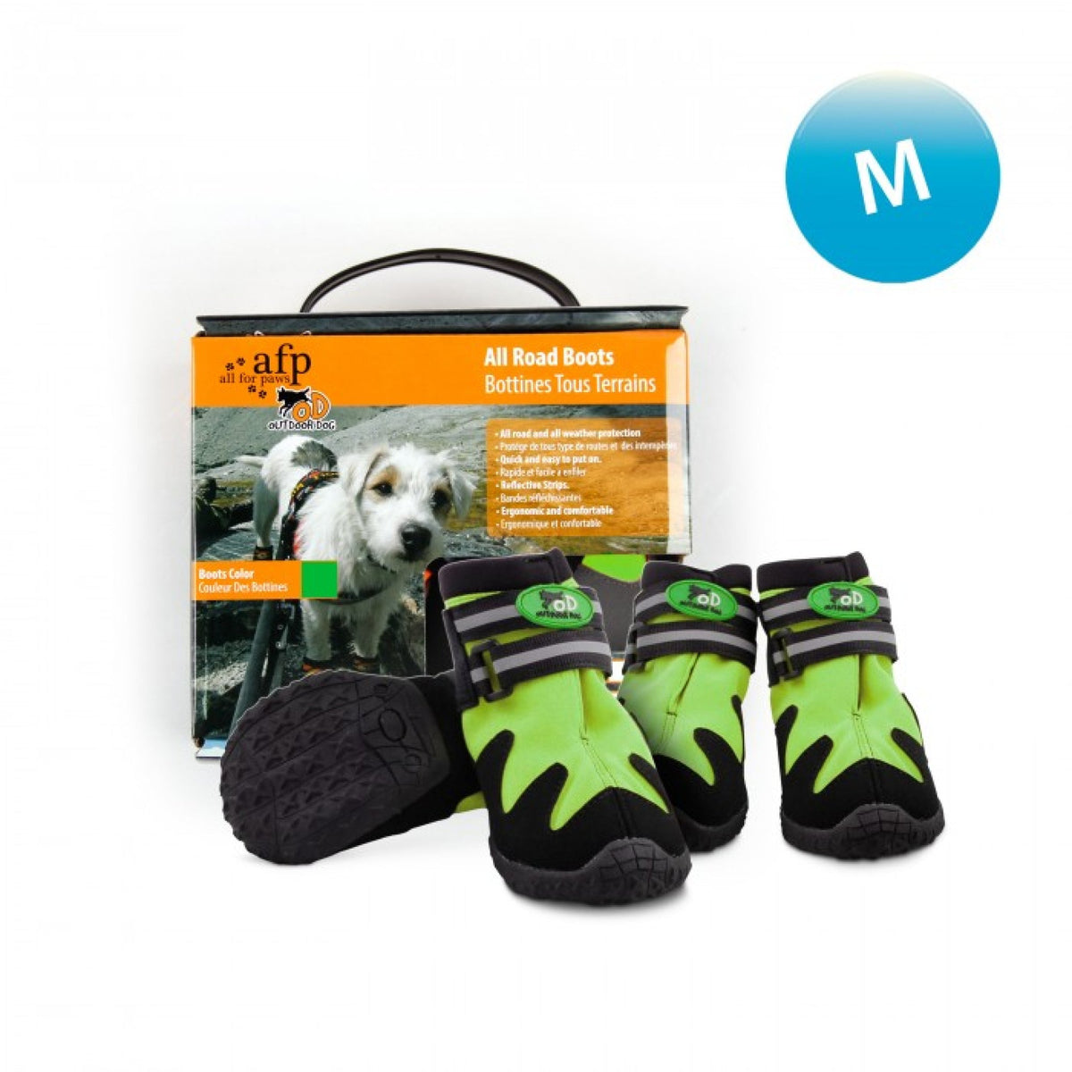 Outdoor Dog Shoes Green Medium, 5.7 cm