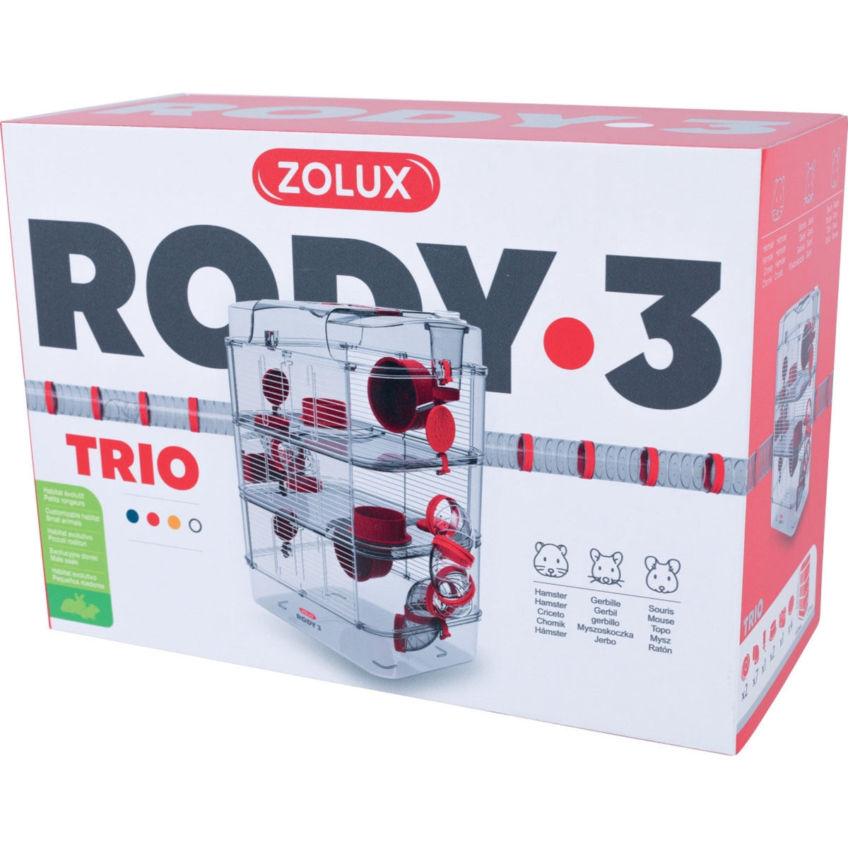 Rody 3 Trio Rodent Cage, Grenadine Red