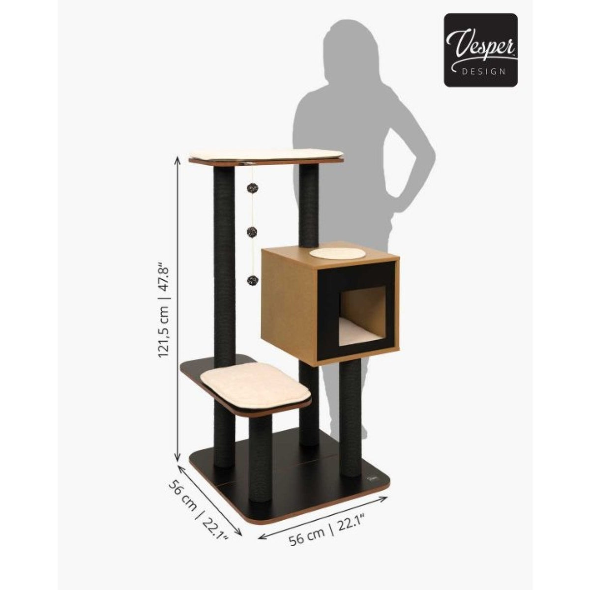 Catit Vesper Cat Furniture VHigh Base Black