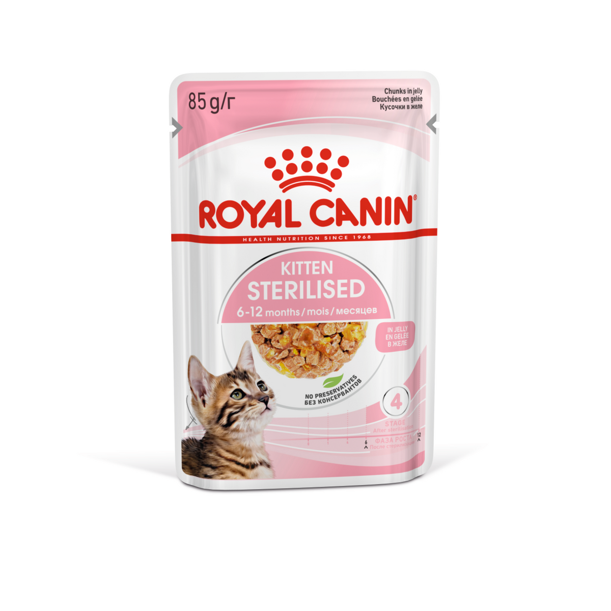 Feline Health Nutrition Kitten Sterilised Jelly (Wet Food - Pouches) 12 x 85 g - BOX