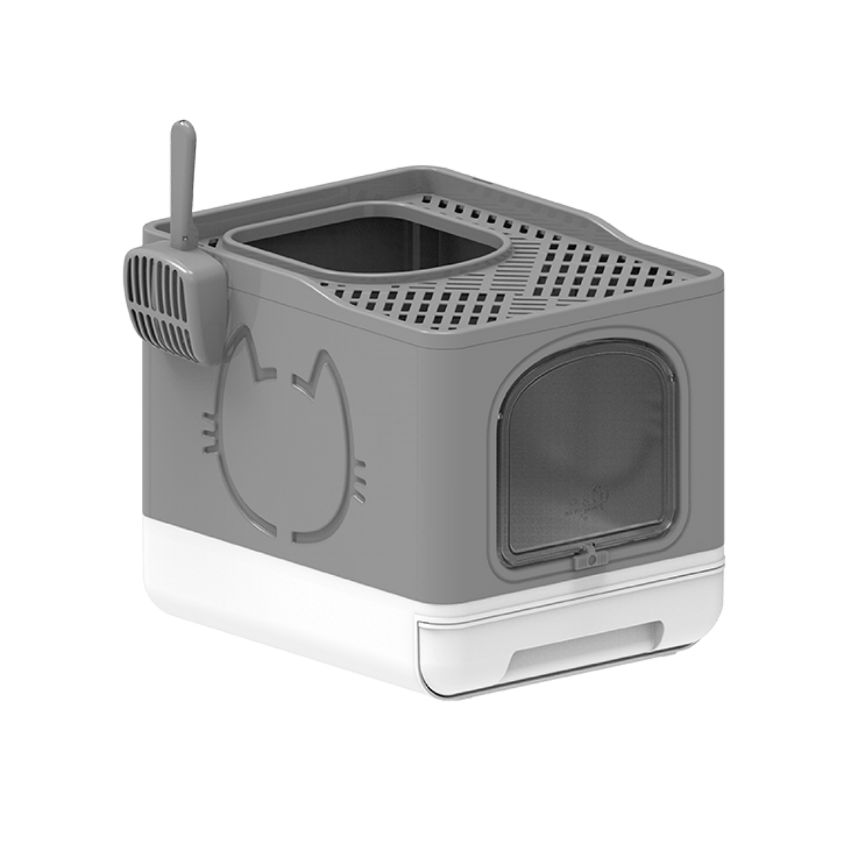 Go Fresh Foldable Cat Litter Box Grey