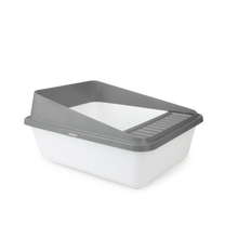 Go Fresh High Back Cat Litter Box Small Grey