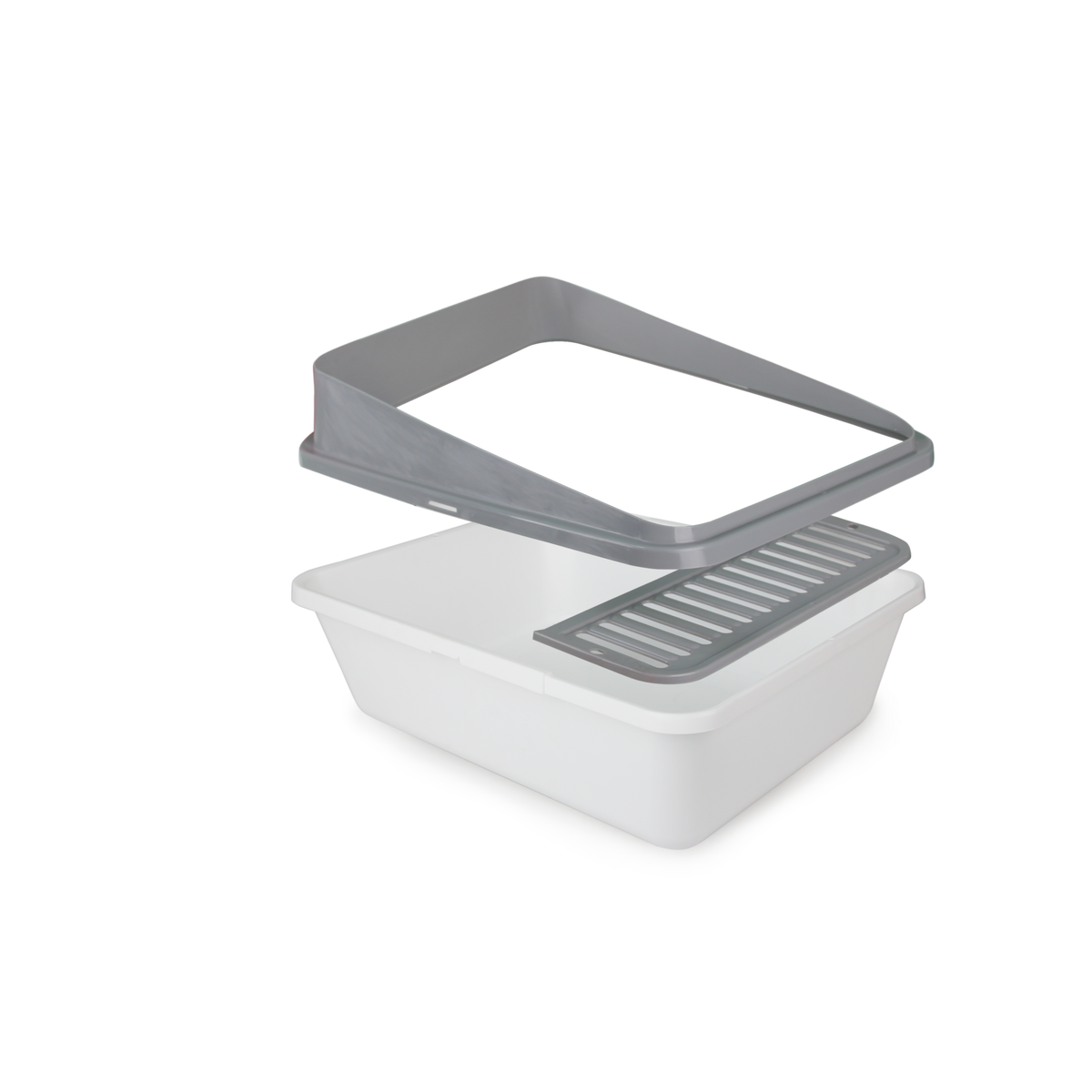 Go Fresh High Back Cat Litter Box Large Grey